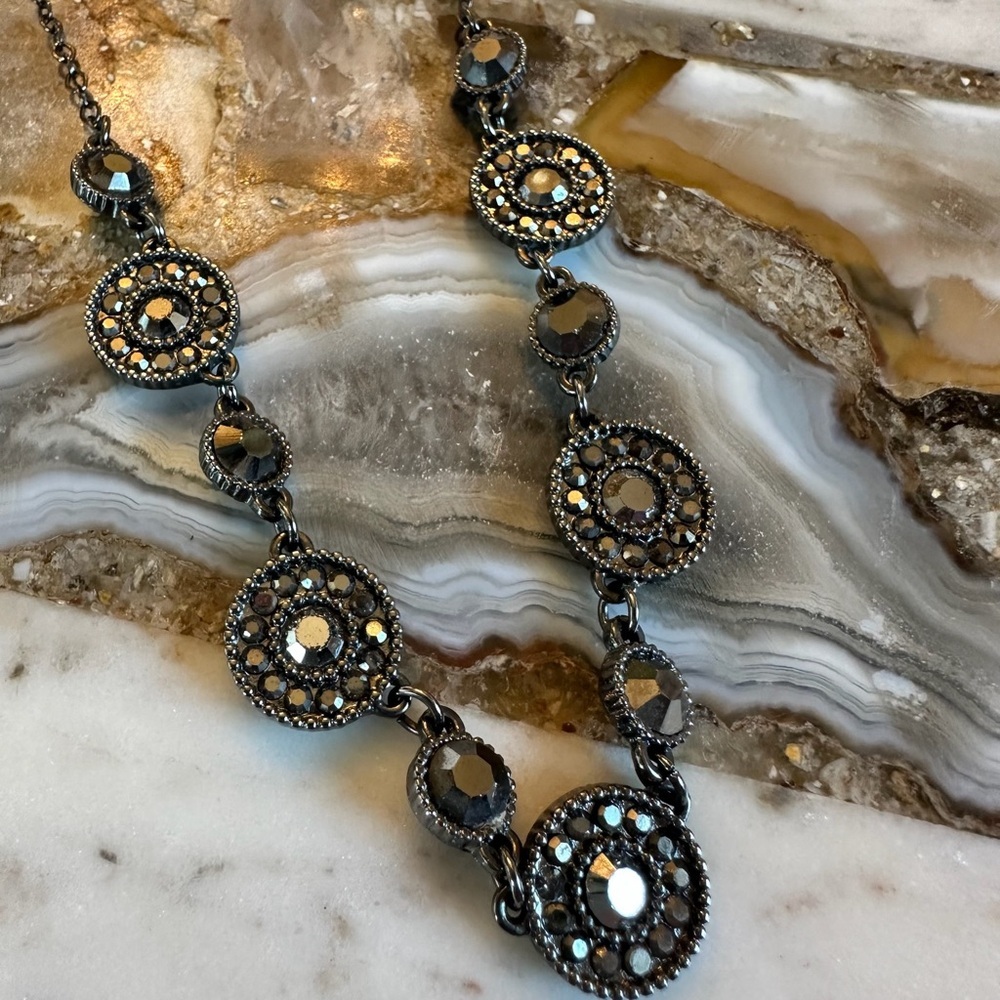 3134 Chic Gunmetal Black and Silver Women's Necklace